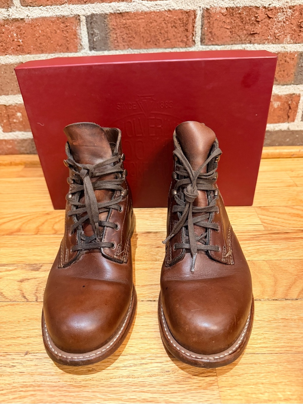 Wolverine 1000 mile Brown Leather Lace-Up Work Boots
